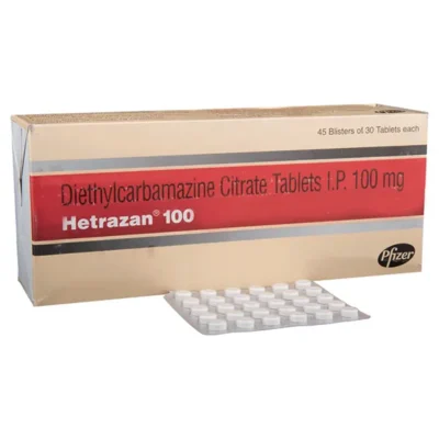 Hetrazan 100mg Tablet (Diethylcarbamazine) copy