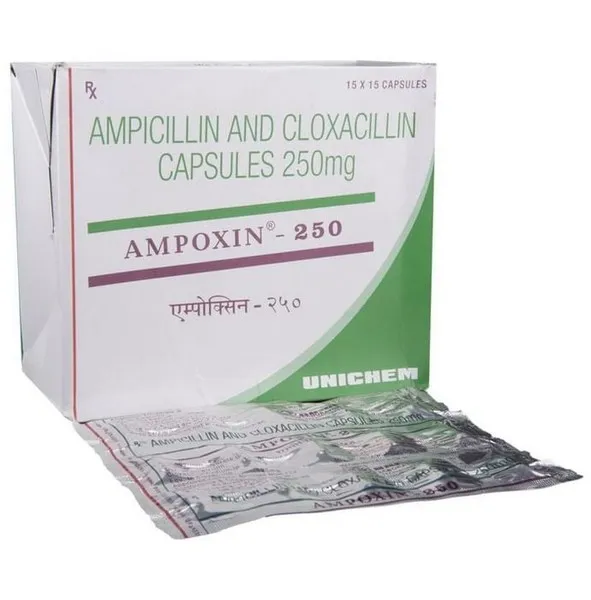 Ampoxin 250 Mg - Ampicillin 125mg/Cloxacillin 125mg