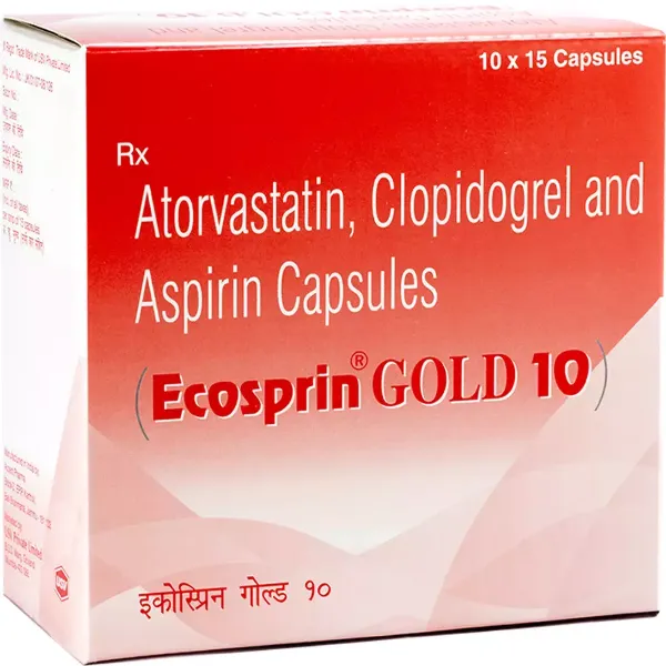 Ecosprin Gold 10 - Atorvastatin/Clopidogrel/Aspirin