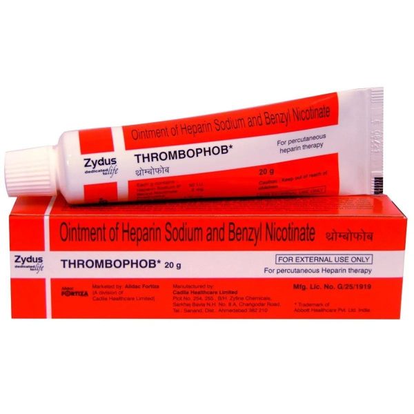 Thrombophob Ointment 20gm – Heparin Sodium/Benzyl Nicotinate
